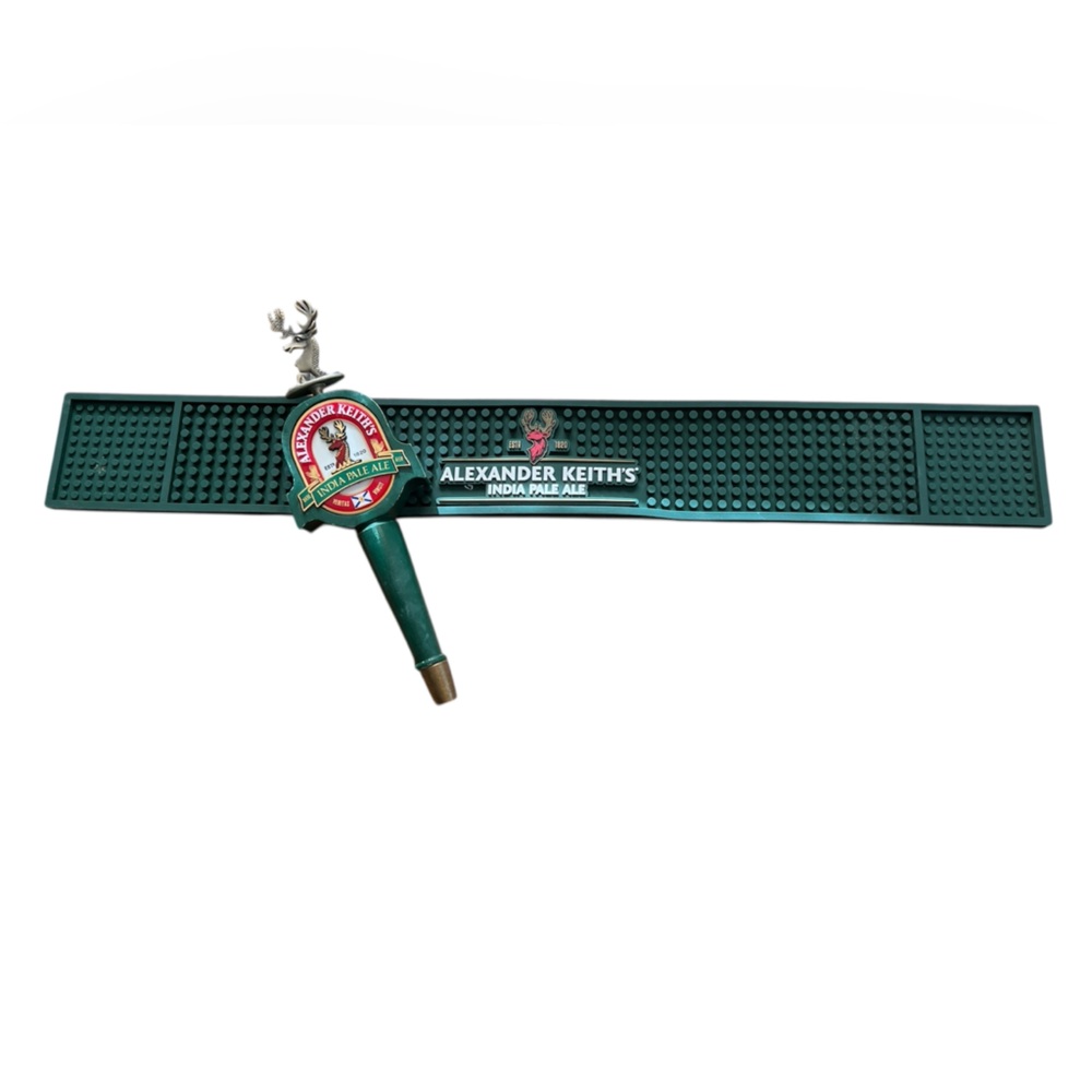 Alexander Keith’s Green Bar Mat and Tap Handle India Pale Ale